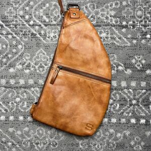 Spikes & Sparrow Leather Sling Bag Brown Cognac NO STRAP